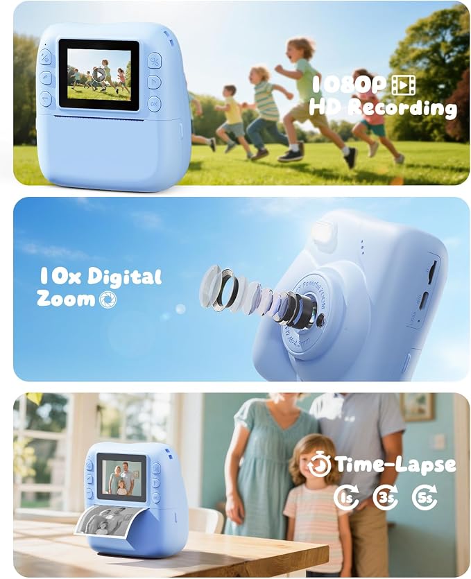 Kids Camera Instant Print, 1080P HD Kids Instant Camera - Image 5