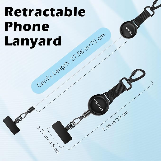 MoKo Anti-theft Phone Tether, Phone Lanyard Retractable Steel Line Cellphone - Image 4