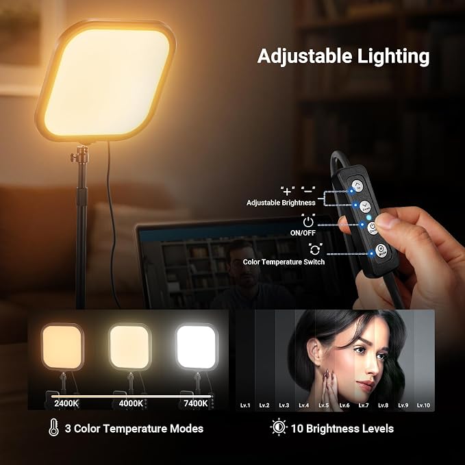 NEEWER Basics 10.8" Video Conference Lighting, 15W Bi Color Edge Lit Full - Image 4