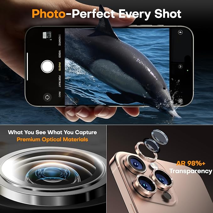 for iPhone 16 Pro/iPhone 16 Pro Max Camera Lens Protector, Tempered Glass - Image 4