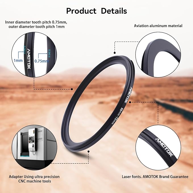 86mm Lens to 72mm Camera Lens Adapter, 86mm-72mm Filter Step-Down Ring - Image 4