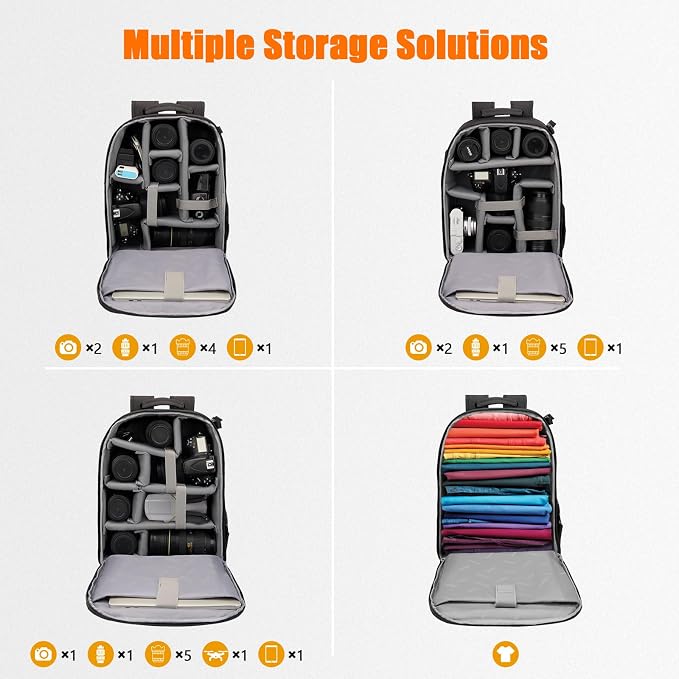 CADeN Camera Backpack Bag with Laptop Compartment 15.6" - Image 3