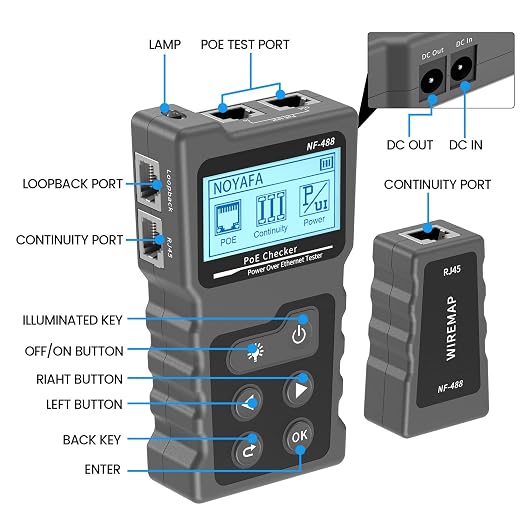 RJ45 Network Cable Tester, VXSCAN Multifunction Poe Ethernet Cable Tester Kit - Image 6