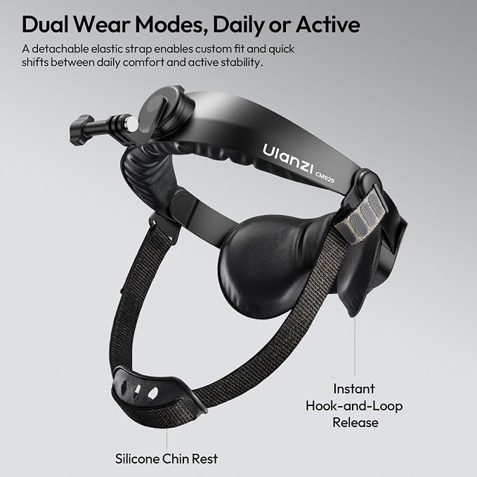 ULANZI Head Strap Mount for Action Camera & Phone, Comfortable POV Head Mount - Image 6
