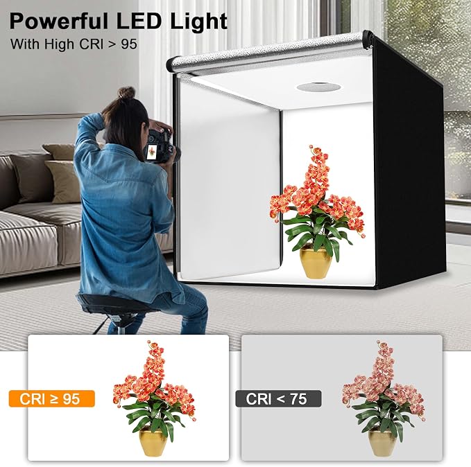 48"x48"x40" Large Photo Studio Light Box Photography, 4 Light LED Panels - Image 4