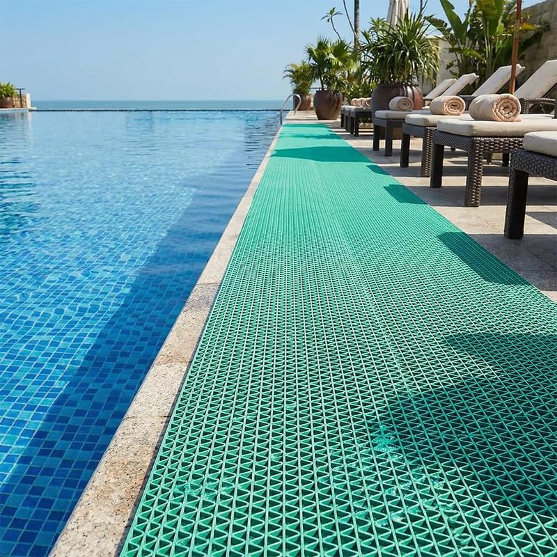 Anti Slip Drainage Mat Cutable Pool Flooring Bathroom Mats 3FTX17FT PVC Mesh by WelcometoCestavie