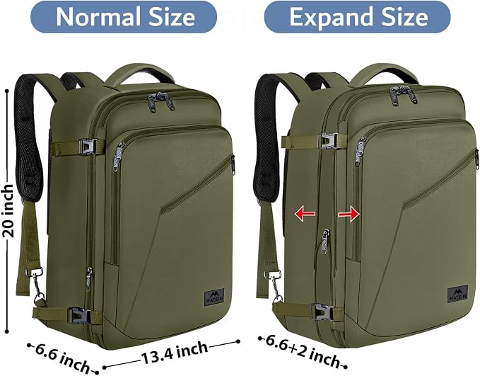 MATEIN Mens Backpack for Travel, Extra Large Expandable Carry on Backpack - Image 5
