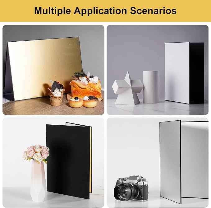 2PCS 4 in 1 12"x8" Photography Light Reflector Cardboard, A4 Paper Folding - Image 7