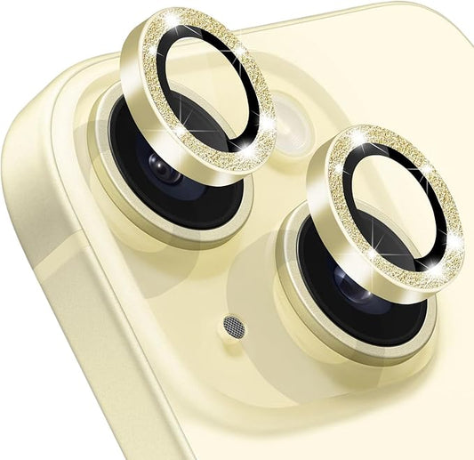 Compatible with iPhone 15 & 15 Plus Camera Lens Protector, Bling Glitter by Hsefo