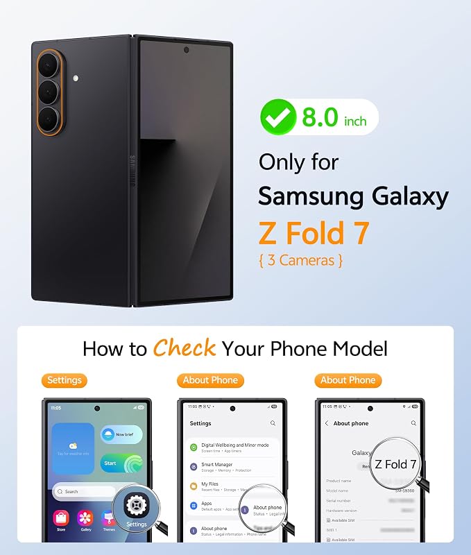 FNTCASE for Samsung Galaxy Z Fold 7 Case: Translucent Matte Cases Military - Image 2