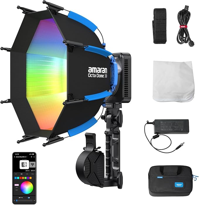 amaran Ray 120c RGB Video Light, 120W Portable Studio Light IP54, CCT 1 by amaran