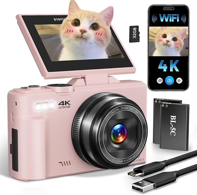4K Digital Camera for Beginners & Teens, Compact Vlogging Camera by Unknown