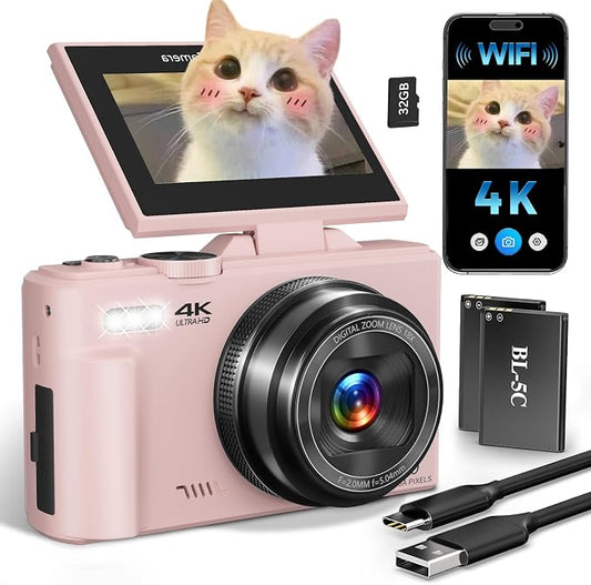4K Digital Camera for Beginners & Teens, Compact Vlogging Camera by Unknown