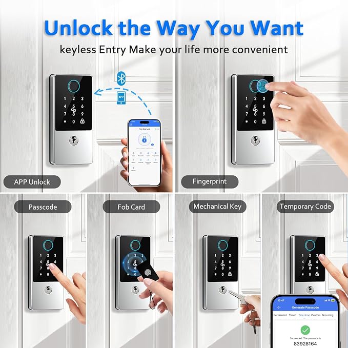 Smart Door Lock Deadbolt, Keyless Entry Door Lock - Image 2