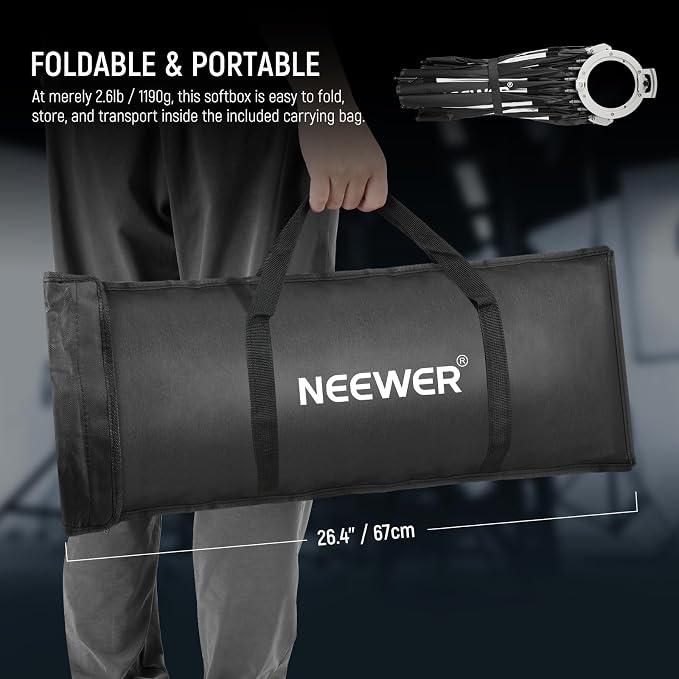 NEEWER Parabolic Softbox Kit, 23.6" Bowens Mount Soft Box - Image 7
