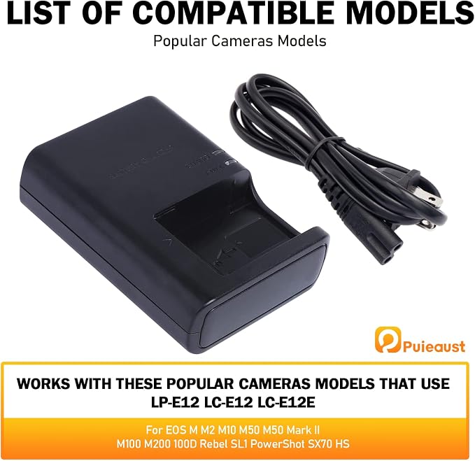 LC-E12 Cameras Charger for Canon LP-E12 LC-E12E Battery EOS M M2 M10 M50 M50 - Image 5