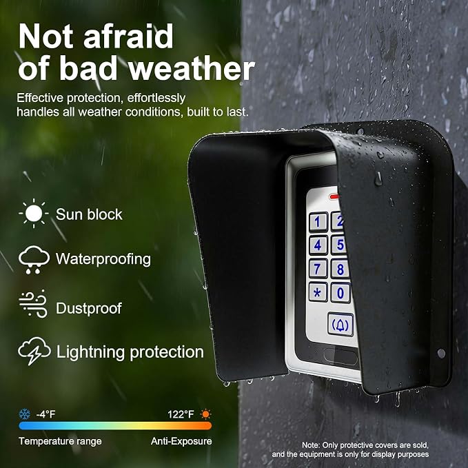 Doorbell Rain Cover Black Metal Cold Rolled Steel Shell Protector - Image 3