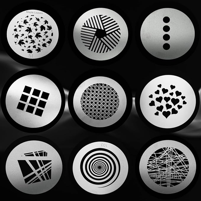 18Pcs Round Gobos Kit for Optical Snoot, 66mm/2.6in Metal Plate Patterns for - Image 2