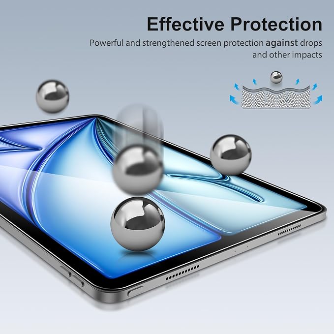 SPARIN 2 Pack Screen Protector for iPad Air 11 inch M4/M3/M2, Tempered Glass - Image 6