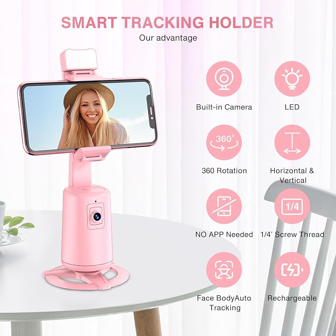 Auto Face Tracking Tripod 360° Rotating Cell Phone Photo and Video Kits Stand - Image 5