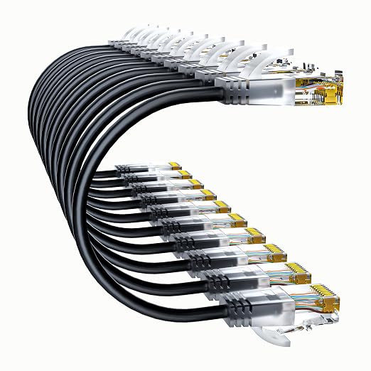 Cat6a Patch Cables 20ft Slim, Cat6 Ethernet Patch Cable Pure Copper, Flexible by 10Gsupxsel
