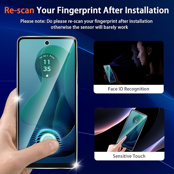 Designed for Motorola Moto G 5G 2024 Tempered Glass Screen Protector + Camera - Image 4