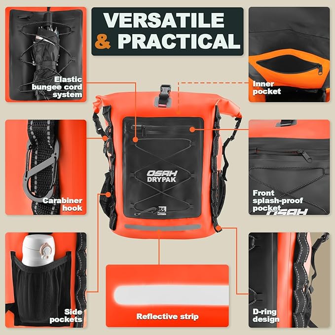 OSAH DRYPAK Waterproof Backpack Dry Bag 35L/55L/85L – Heavy Duty Roll-Top - Image 3