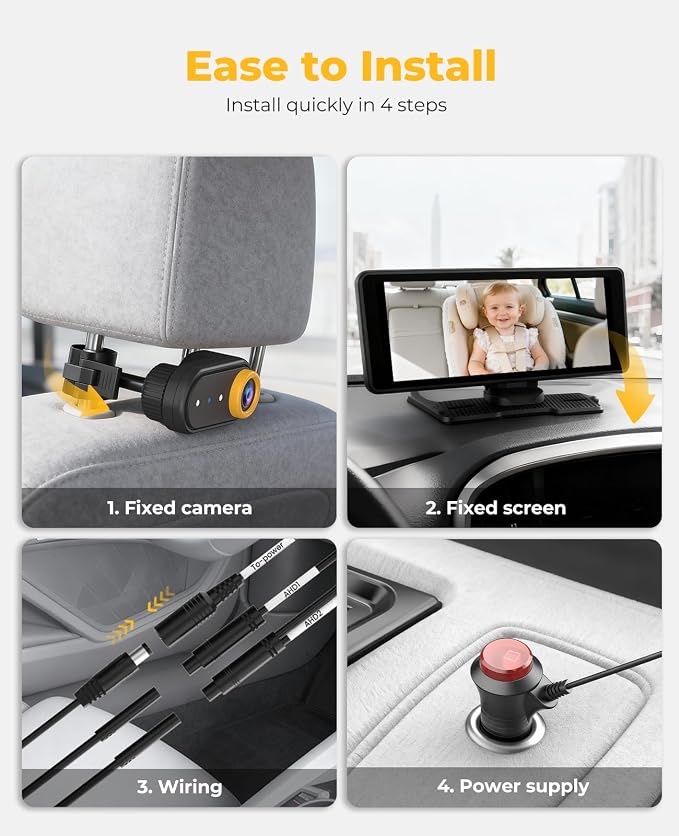 LUCKVIEW BM5PRO 7.2" 1080P HD Baby Car Camera - Image 6