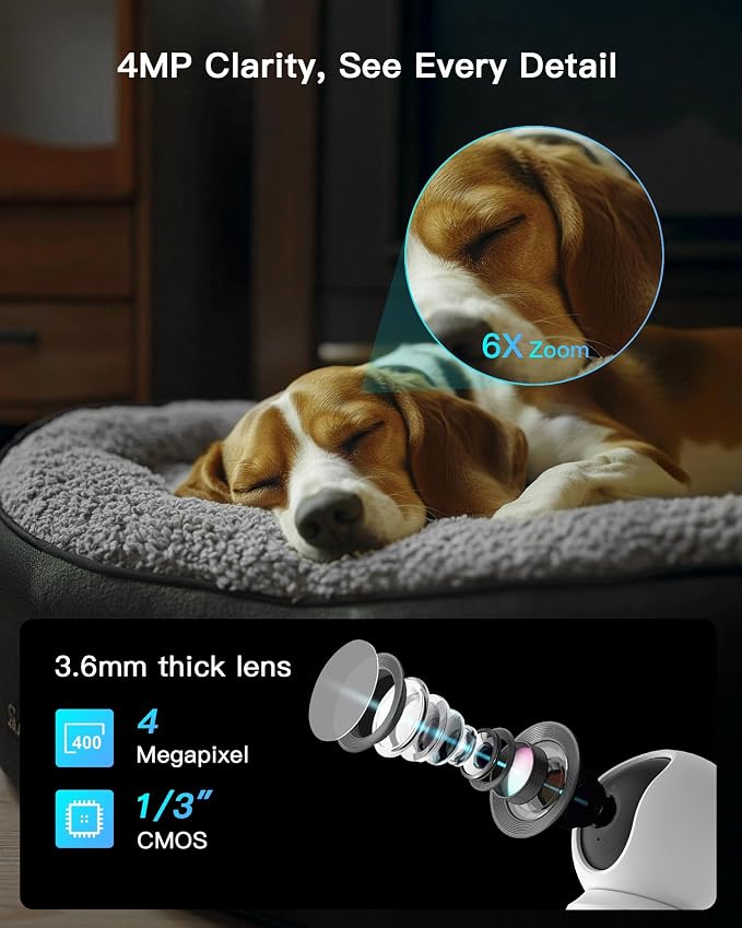 ARENTI 5G 4MP Pet Camera 2 Pack, No Subscription Indoor Security Camera - Image 2
