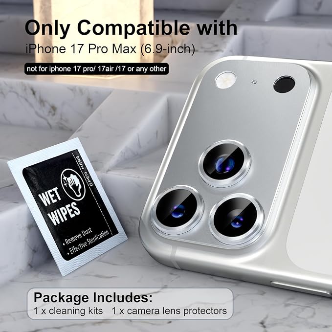 Choiche Compatible for iPhone 17 Pro Max Camera Lens Protector, Strong - Image 2