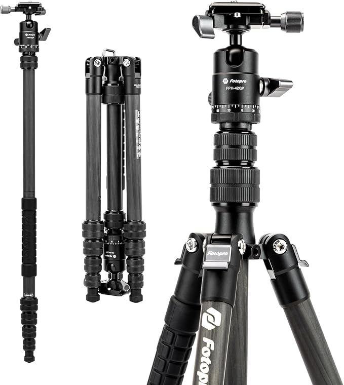 Fotopro 60inch Carbon Fiber Tripod Compact Camera Tripod by Fotopro