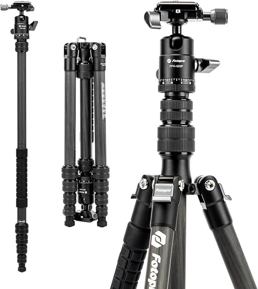 Fotopro 60inch Carbon Fiber Tripod Compact Camera Tripod by Fotopro
