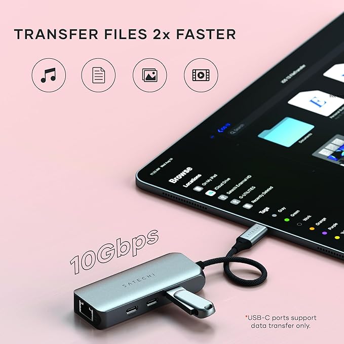 Satechi USB C Ethernet Adapter 2.5 Gigabit, 4 in 1 USB C Network Adapter - Image 4