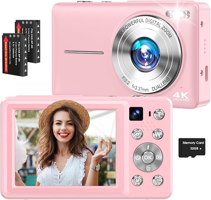 4K Digital Camera, 64MP Autofocus Vlogging Camera by Unknown