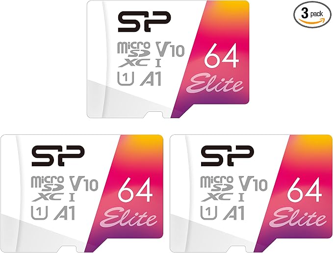 Silicon Power 3-Pack 64GB Elite UHS-I Micro SDXC Memory Card by SPSiliconPower