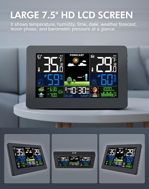 Weather Station Wireless Indoor Outdoor, Digital Outdoor Thermometer - Image 3