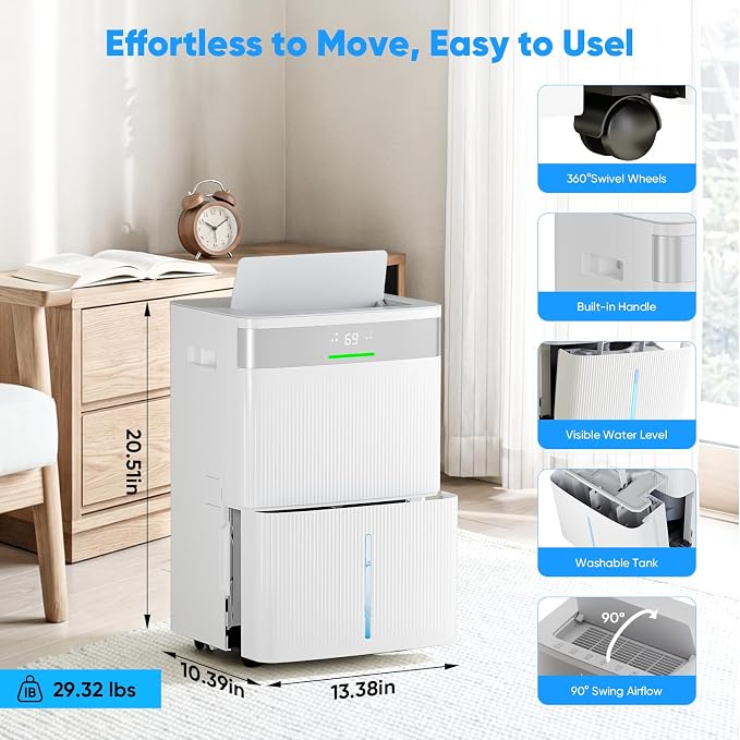 HUMILABS 82 Pints Dehumidifier for Home, 5000 Sq. Ft Dehumidifier for Basement - Image 7