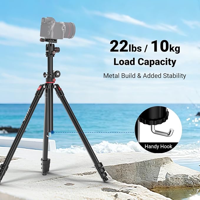 NEEWER 90 Inch Tall Overhead Horizontal Camera Tripod Monopod - Image 7