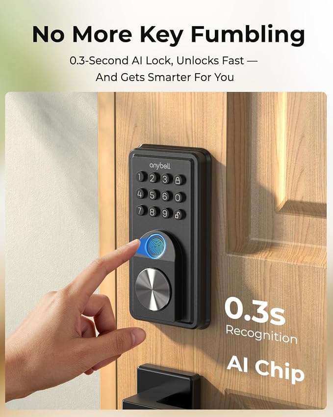 Smart Door Lock, ANYBELL Keyless Entry Door Lock Fingerprint - Image 2
