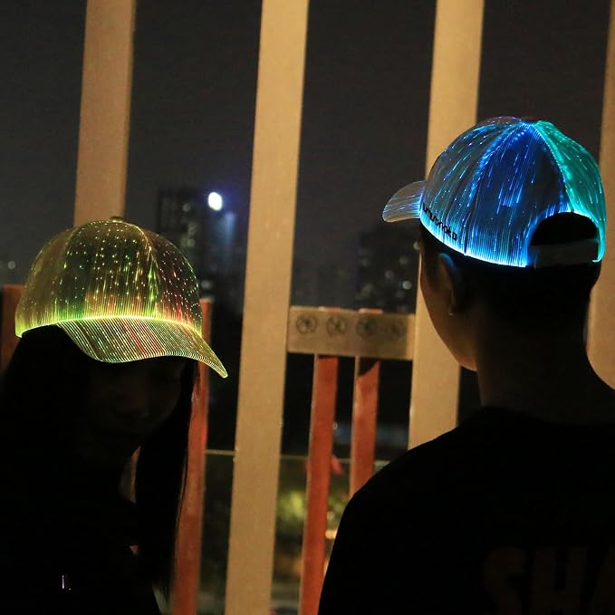 lumisonata LED Cap Fiber Optic Hat EDM Baseball Caps Light Up 7 Colors Glowing - Image 4