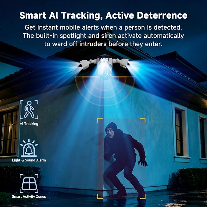 VSTARCAM 4-Lens Security Cameras Wireless Outdoor, 2K 360° PTZ Plug-in Outdoor - Image 6