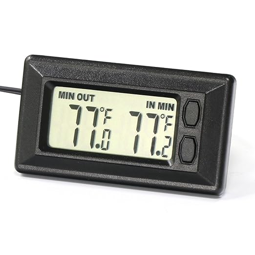 Smart Digital Car Thermometer for Interior & Exterior Use, Dual Display by Timloon
