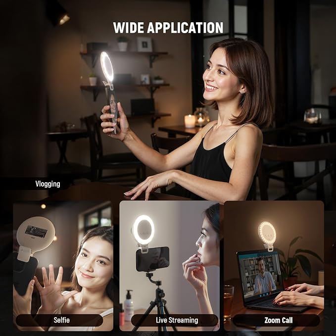 NEEWER Entry Level Version 3.8" Ring Light, 3W Clip on Phone Selfie Lighting - Image 6