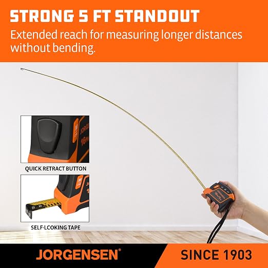 JORGENSEN Digital Tape Measure, 16Ft Rechargeable Digital Measuring Tape - Image 7