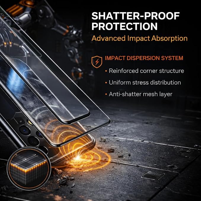 2 Pack Galaxy S21 Ultra Screen Protector, HD Clear Tempered Glass, 2 Pack - Image 7