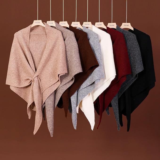 Shawls Wraps Women Triangle Sweater Scarf Warm Wool Blend Pashmina Cape Cold - Image 5