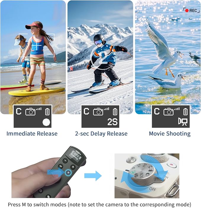 AODELAN for Canon Rechargeable Wireless Shutter Release Camera Remote Control - Image 3
