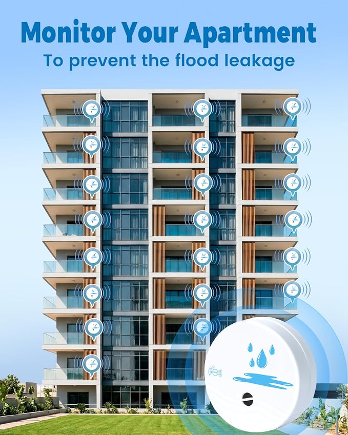 10 Pack Water Leak Detectors for Home, 100dB Waterproof Water Sensor Alarm Leak - Image 8