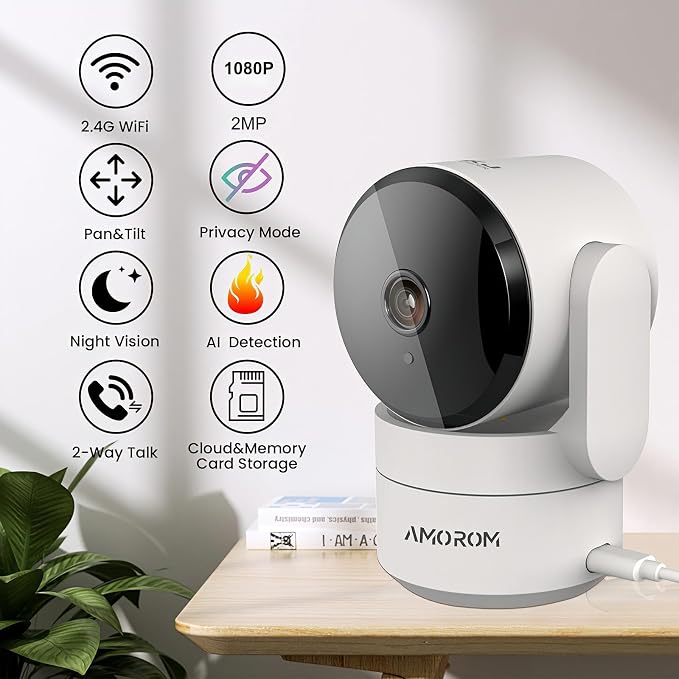 3 Pack Indoor Security Camera, 360° Pan Tilt Home Surveillance Cam, 2-Way Audio - Image 2
