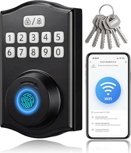 Built-in WiFi Smart Lock, Keyless Entry Door Lock by RUIKANGPOWER